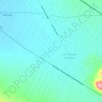 Mappa topografica Jesús Nazareno, altitudine, rilievo