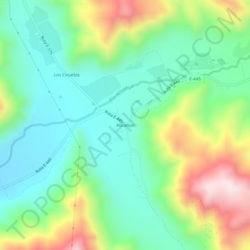 Mappa topografica Alicahue, altitudine, rilievo