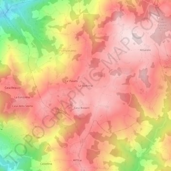Mappa topografica La Barbona, altitudine, rilievo