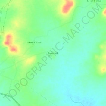 Mappa topografica Tokwadi, altitudine, rilievo