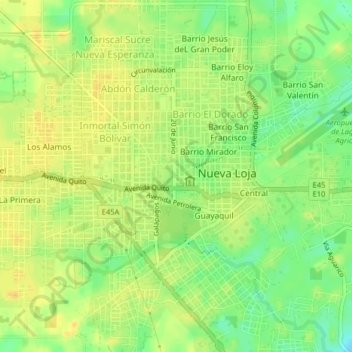 Mappa topografica Unión y Progreso, altitudine, rilievo
