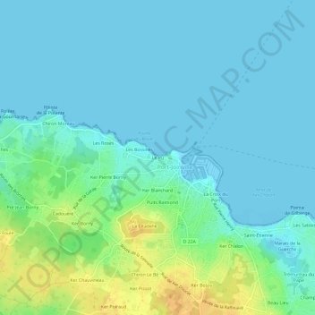 Mappa topografica Le Pu, altitudine, rilievo