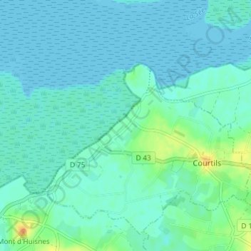 Mappa topografica Bas Courtils, altitudine, rilievo