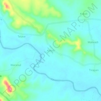 Mappa topografica Kololi, altitudine, rilievo
