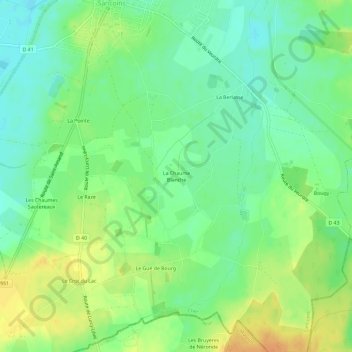 Mappa topografica La Chaume Blanche, altitudine, rilievo