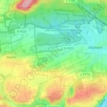 Mappa topografica Corres, altitudine, rilievo