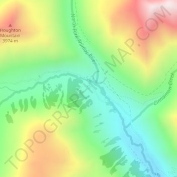 Mappa topografica Animas Forks, altitudine, rilievo