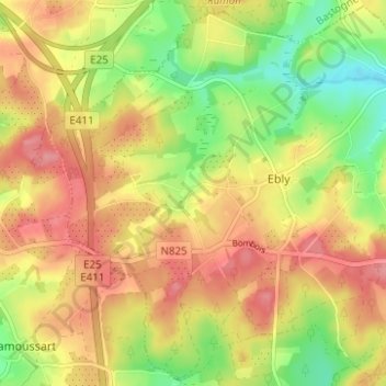 Mappa topografica Maisoncelle, altitudine, rilievo