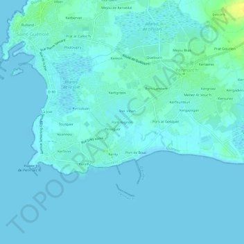 Mappa topografica Pont Nignon, altitudine, rilievo