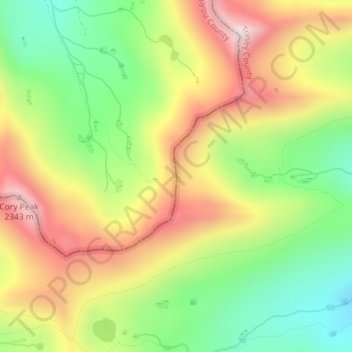 Mappa topografica Chilcoot Pass, altitudine, rilievo