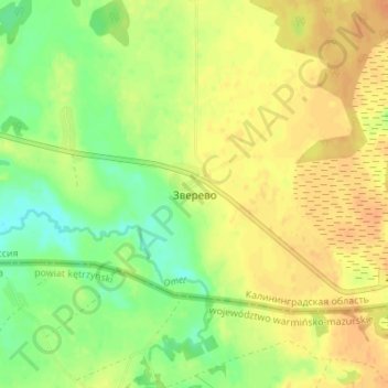 Mappa topografica Зверево, altitudine, rilievo