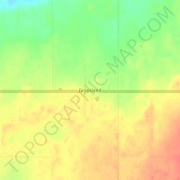 Mappa topografica Grassland, altitudine, rilievo