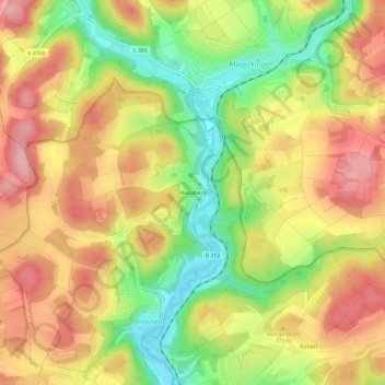 Mappa topografica Mariaberg, altitudine, rilievo