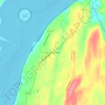 Mappa topografica North Germantown, altitudine, rilievo