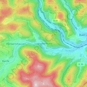 Mappa topografica Laaspherhütte, altitudine, rilievo