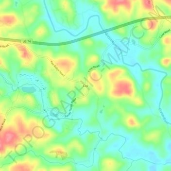Mappa topografica Cox, altitudine, rilievo