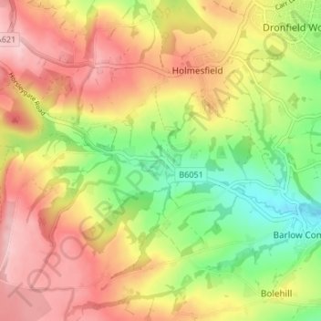 Mappa topografica Millthorpe, altitudine, rilievo