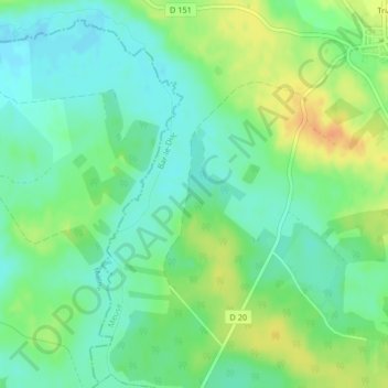 Mappa topografica La Plaine, altitudine, rilievo