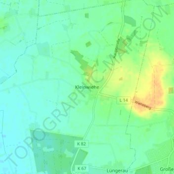 Mappa topografica Kleinwiehe, altitudine, rilievo