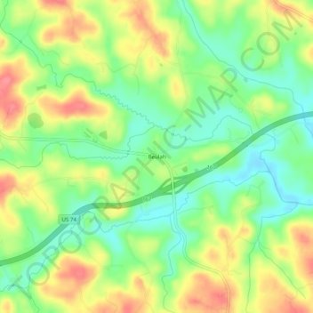 Mappa topografica Beulah, altitudine, rilievo