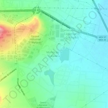 Mappa topografica Monte de la Calavera, altitudine, rilievo