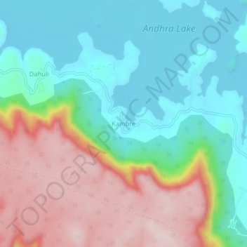 Mappa topografica Kambre, altitudine, rilievo