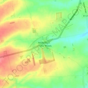 Mappa topografica Middleton on the Wolds, altitudine, rilievo
