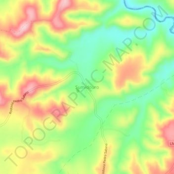 Mappa topografica Sumidouro, altitudine, rilievo