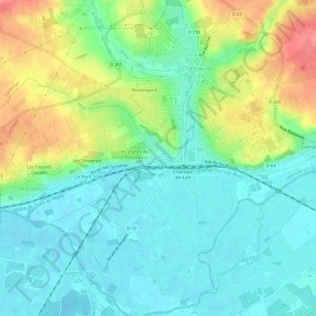 Mappa topografica Le Pont-Niveau, altitudine, rilievo