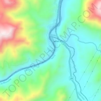 Mappa topografica Irra, altitudine, rilievo