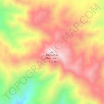 Mappa topografica Orocopia Mountain, altitudine, rilievo