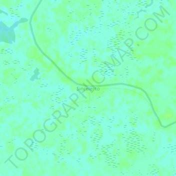 Mappa topografica Sincelejito, altitudine, rilievo