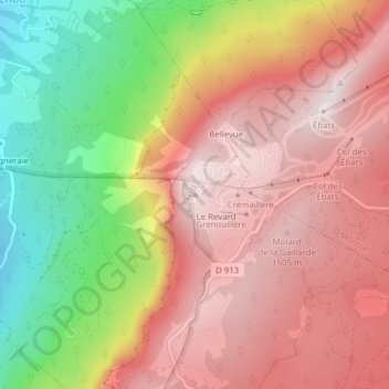 Mappa topografica Mont Revard, altitudine, rilievo