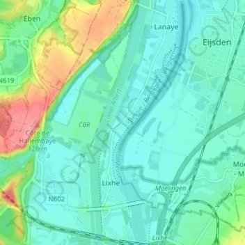 Mappa topografica Nivelle, altitudine, rilievo