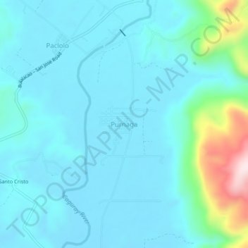 Mappa topografica Purnaga, altitudine, rilievo