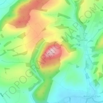 Mappa topografica Burrow, altitudine, rilievo
