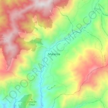 Mappa topografica Matanza, altitudine, rilievo