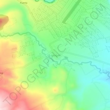 Mappa topografica Lurugan, altitudine, rilievo