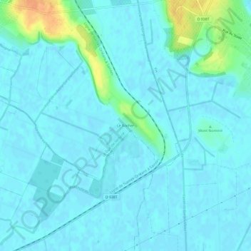 Mappa topografica Le Rocher, altitudine, rilievo