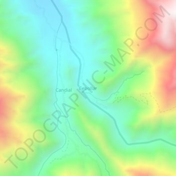 Mappa topografica Cebollar, altitudine, rilievo