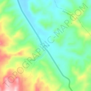 Mappa topografica Cascol, altitudine, rilievo