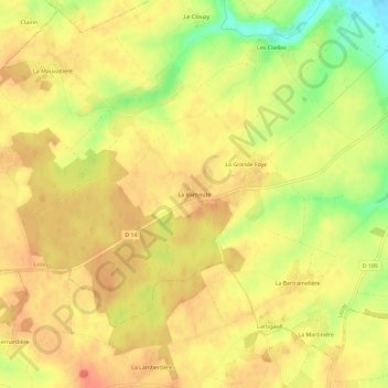 Mappa topografica La Barboute, altitudine, rilievo