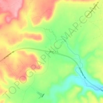 Mappa topografica Brad, altitudine, rilievo