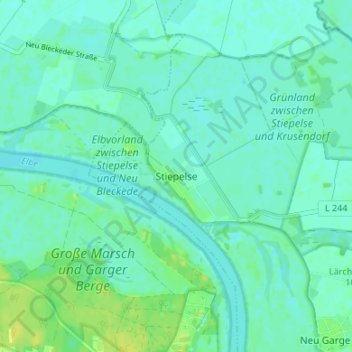 Mappa topografica Stiepelse, altitudine, rilievo