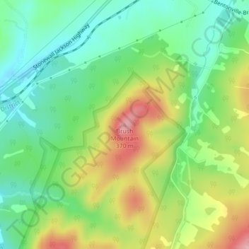Mappa topografica Brush Mountain, altitudine, rilievo