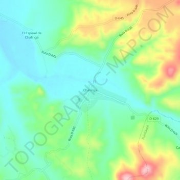 Mappa topografica Chalinga, altitudine, rilievo