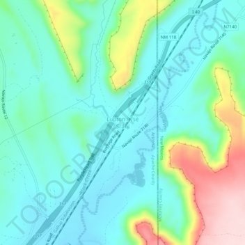Mappa topografica Lupton, altitudine, rilievo