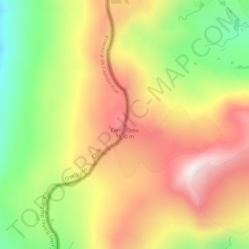 Mappa topografica Cerro Cono, altitudine, rilievo
