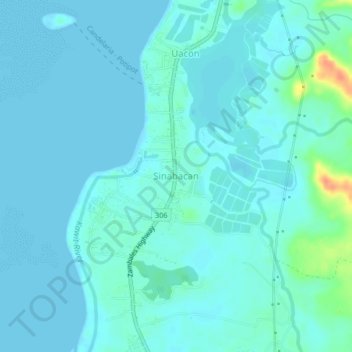 Mappa topografica Sinabacan, altitudine, rilievo