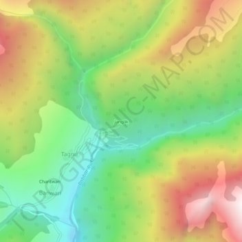 Mappa topografica Janglik, altitudine, rilievo